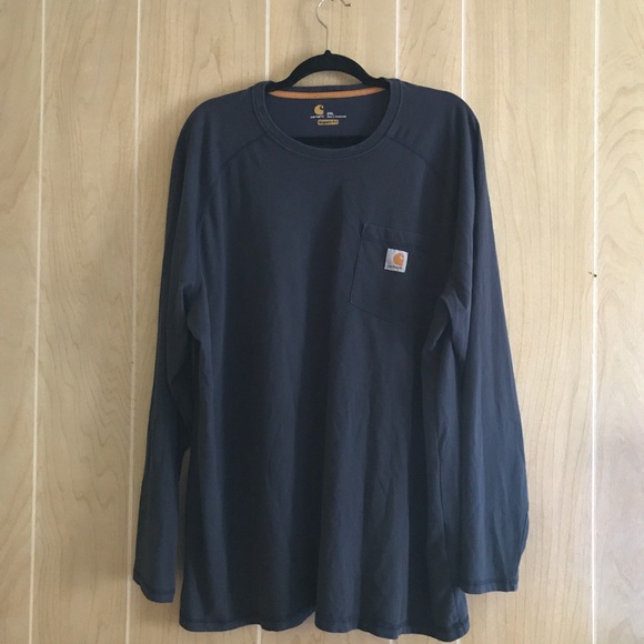 Carhartt Force Delmont 2XL Blue Long Sleeve Shirt